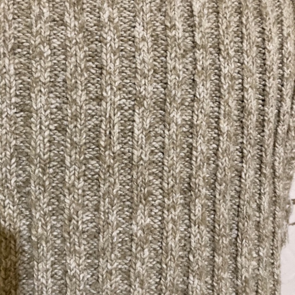 Kensie sleeveless fringe cream/tan knit cardigan size M - Picture 6 of 10